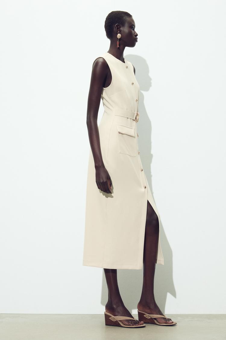 Leonie Crepe Dress with Belt