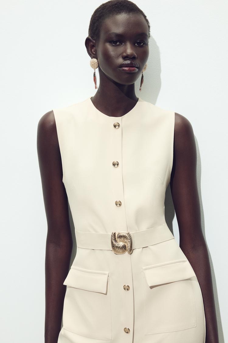 Leonie Crepe Dress with Belt