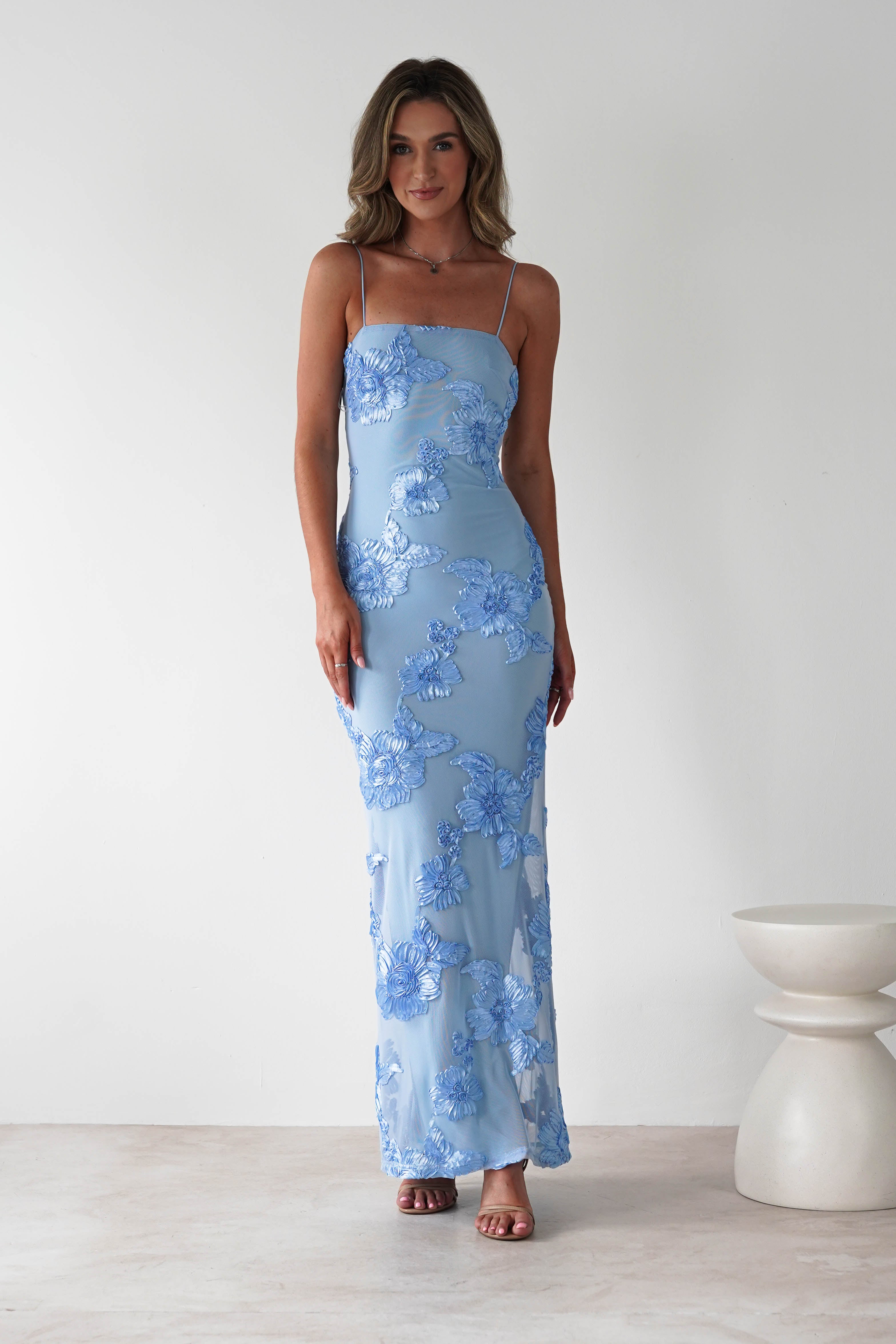 Alvana Floral Appliqué Maxi Dress
