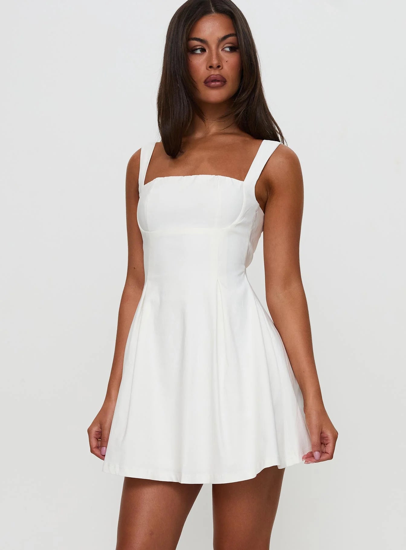 Melanie Pleated Bow Mini Dress