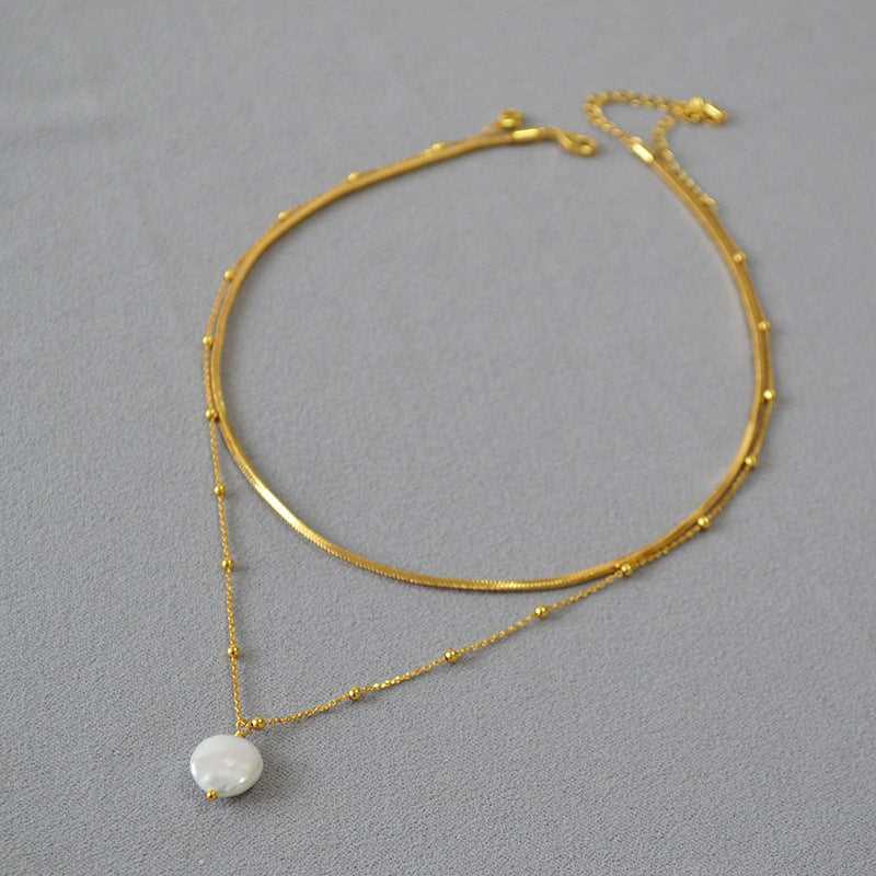 Enchanting Stacked Baroque Pearl Necklace - Elegant Alette Design