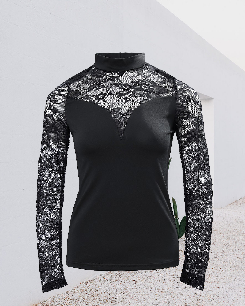 Long Sleeve Top with Lace