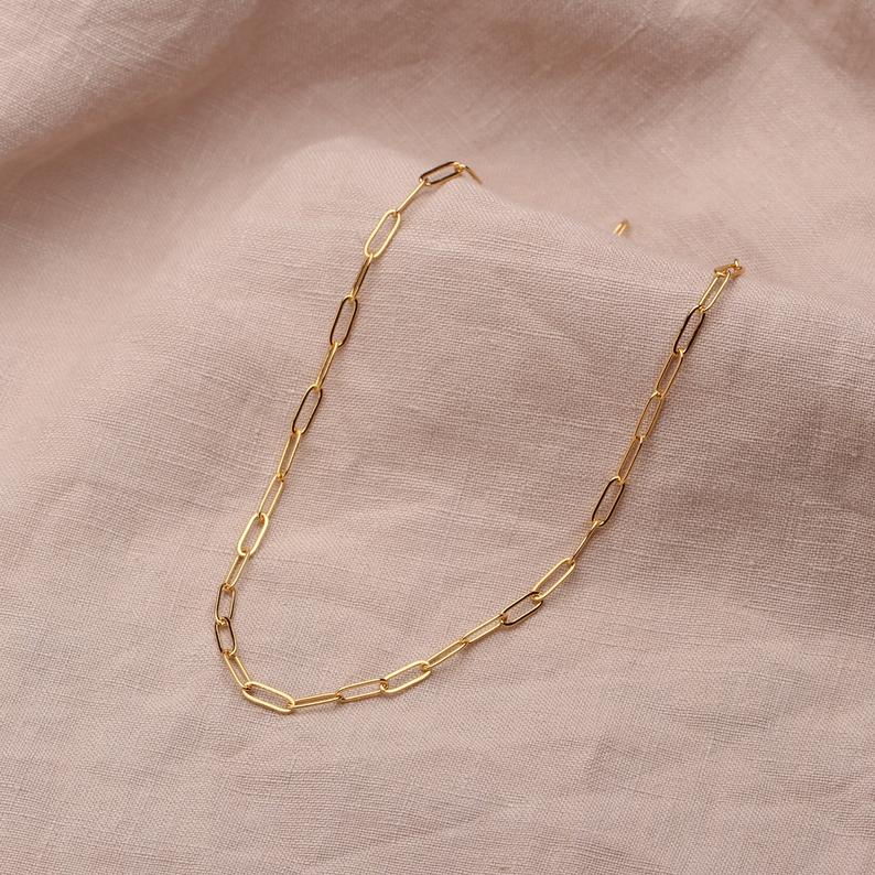 Elegant Gold Paperclip Necklace - Bianca for a Stylish Look