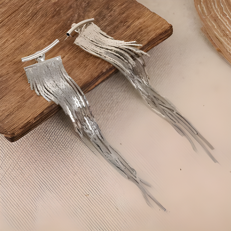 Stylish Silver Tassel Earrings - Bernice for an Elegant Look