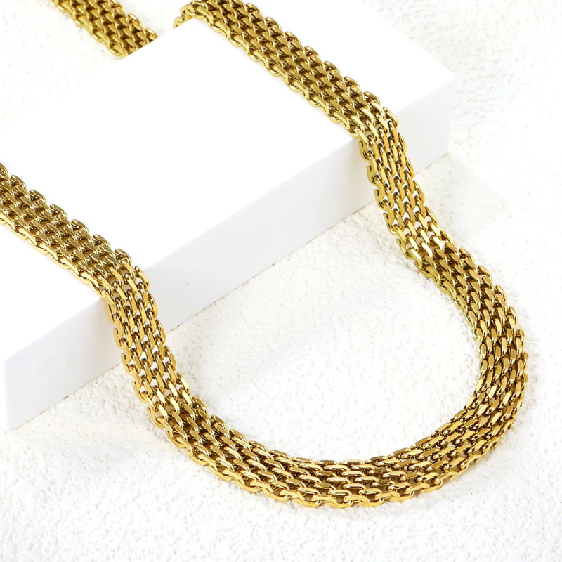Luxury Chunky Mesh Chain Necklace - Kelsey