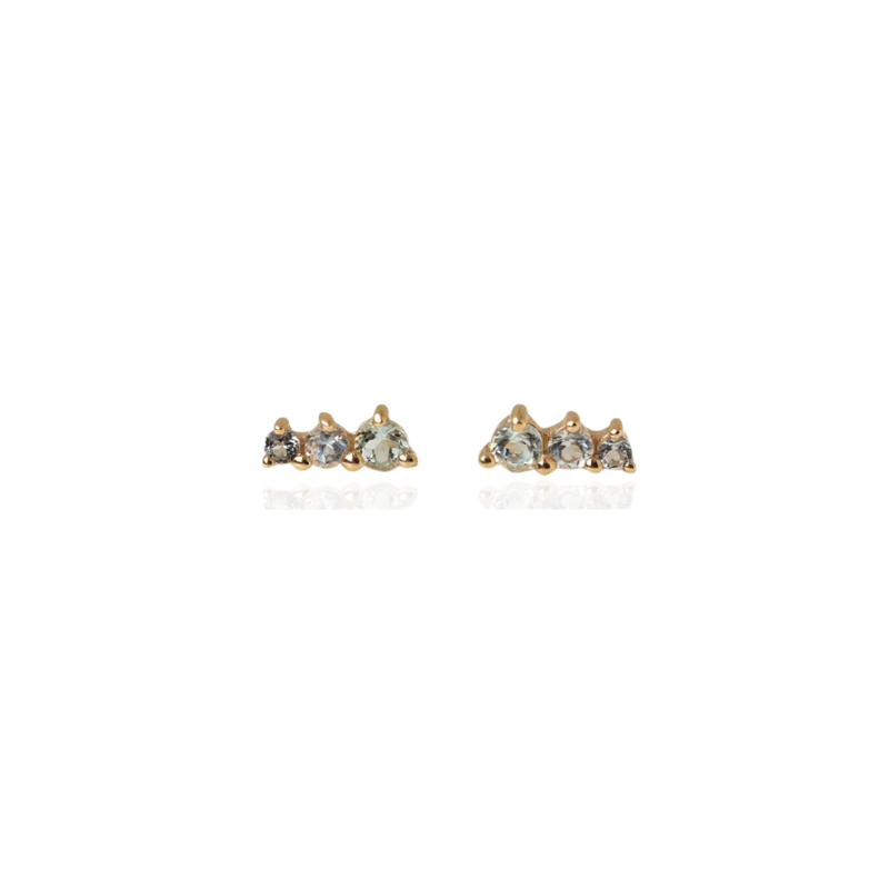 Elegant Three Mini Zirconia Earrings - Sandy