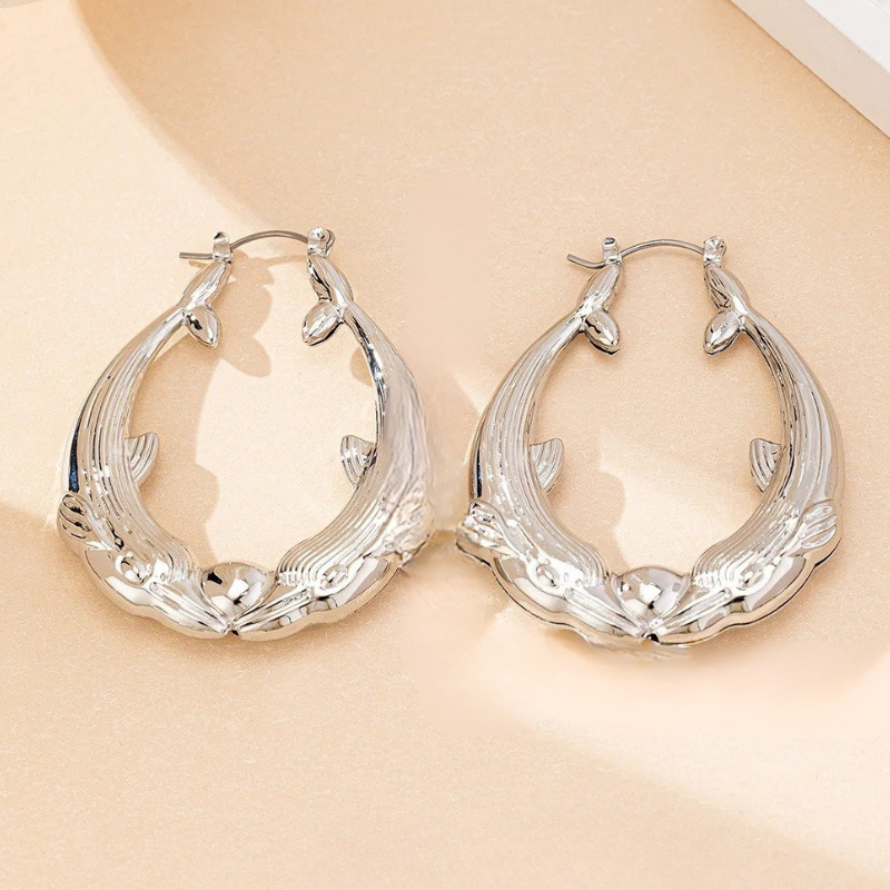 Geometric Dolphin Hoop Earrings – Alba