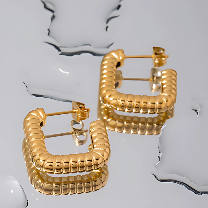 Layered Chunky Hoop Earrings Set - Kira