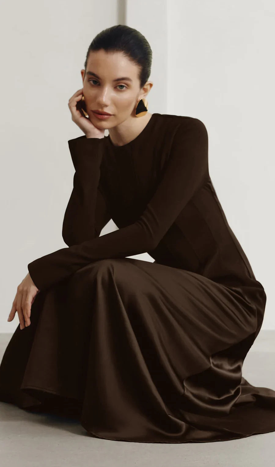 Leah Satin Maxi Dress