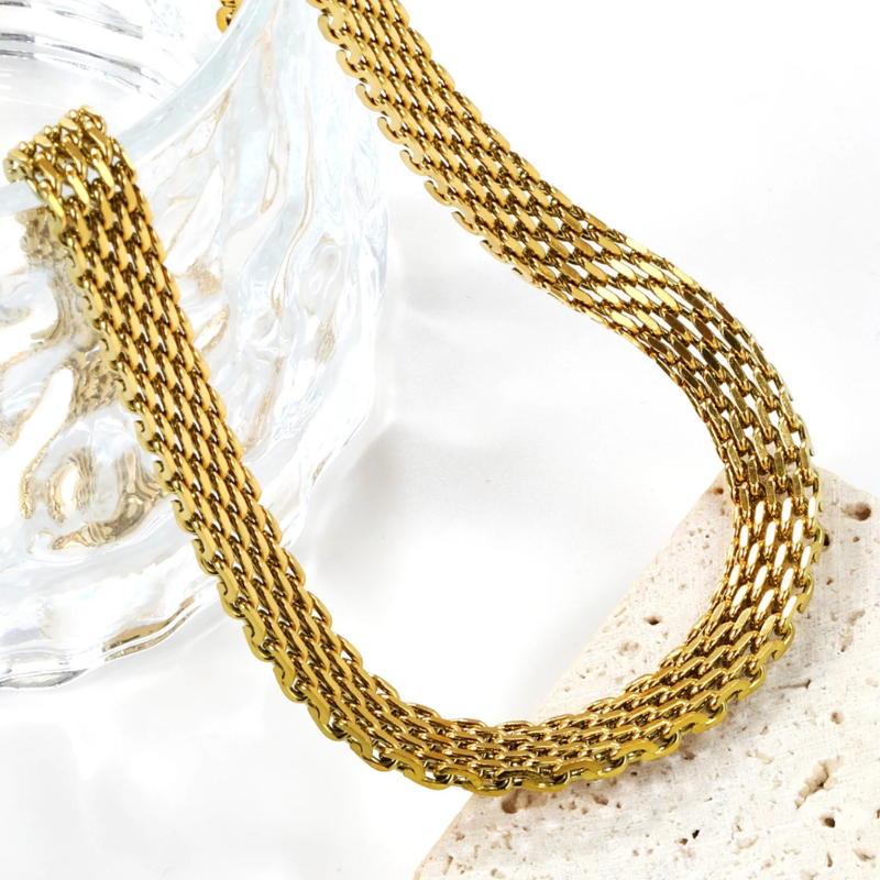Luxury Chunky Mesh Chain Necklace - Kelsey