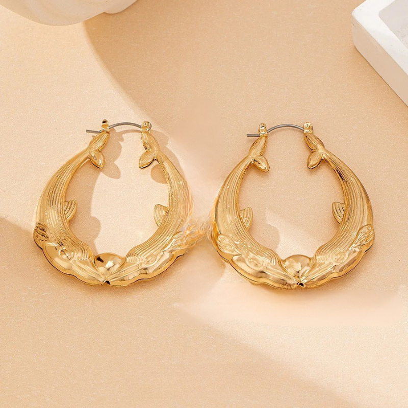 Geometric Dolphin Hoop Earrings – Alba
