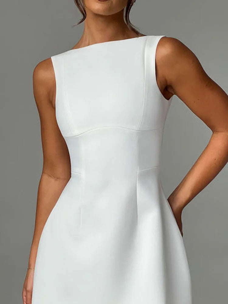 Talia Cinched Waist Backless A-Line Mini Dress
