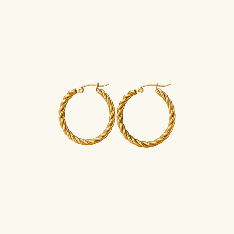 Elegant Dark Gold Hoop Earrings - Celeste for Timeless Style