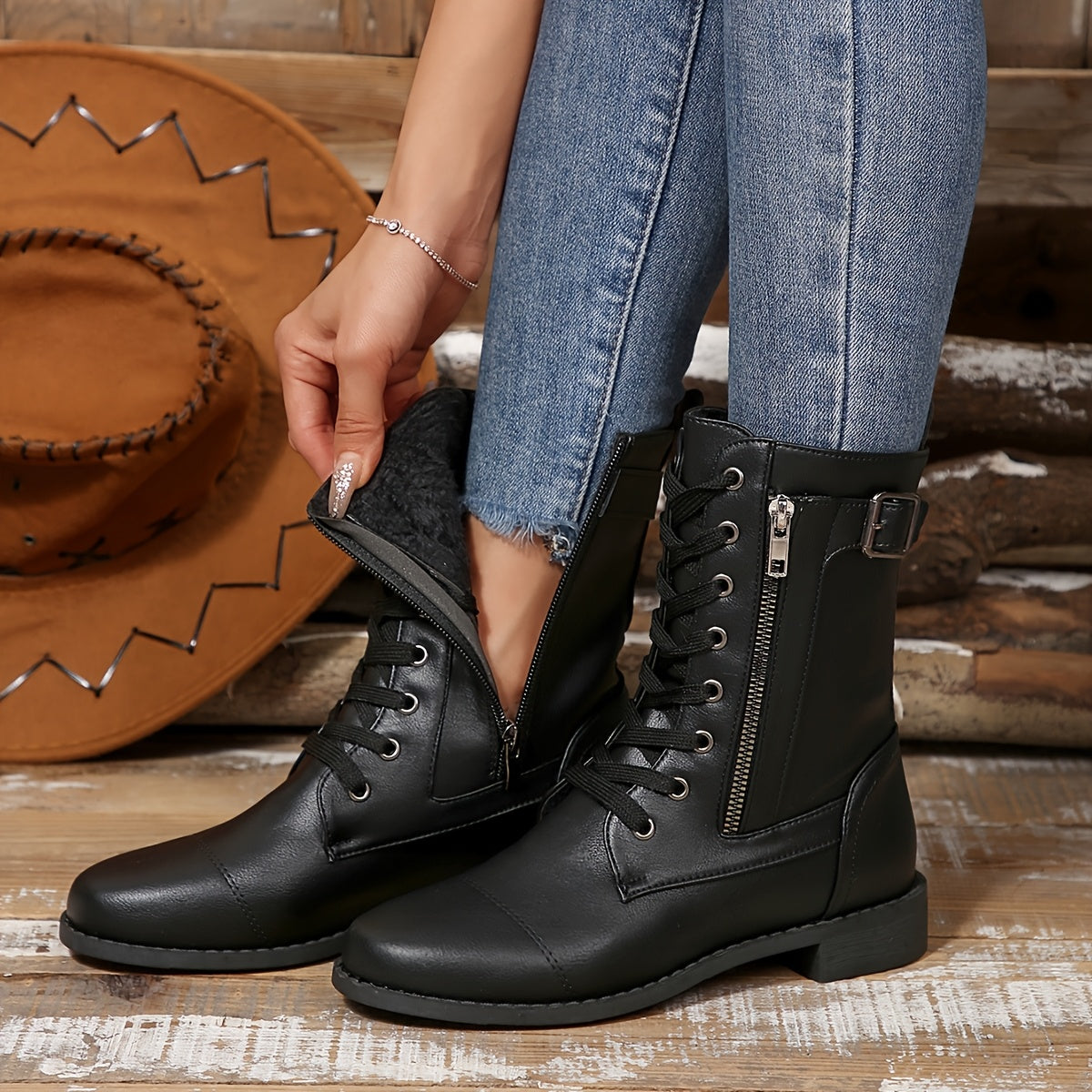 Modern Lace-Up Casual Ankle Boots