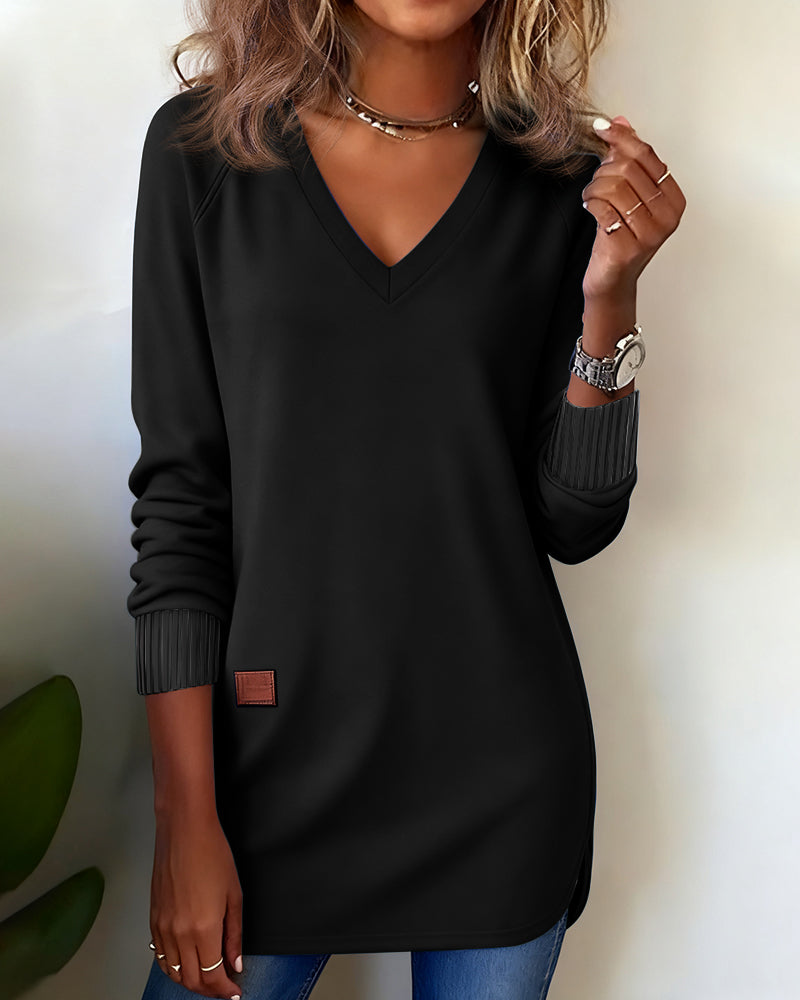 Hoodie with V-Neck and Trendy Style