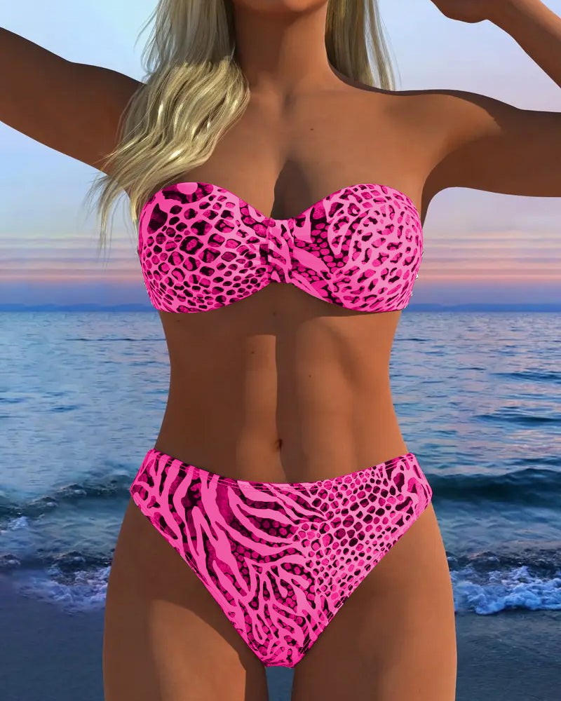 Sexy Leopard Print Swimsuit Two-Piece
