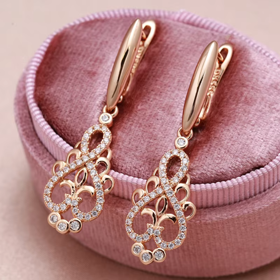 Elegant Elf Earrings with Zirconia in Gold
