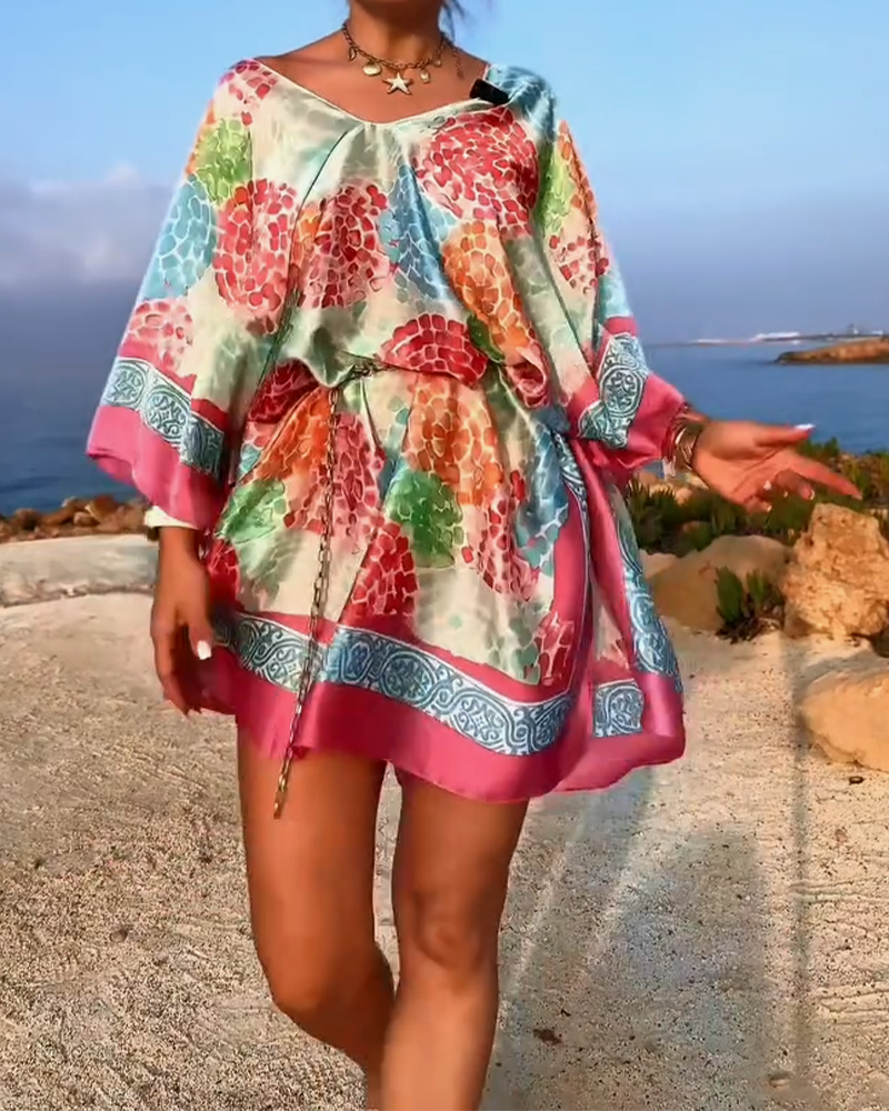 Resort Print Beach Cover-up Swimwear