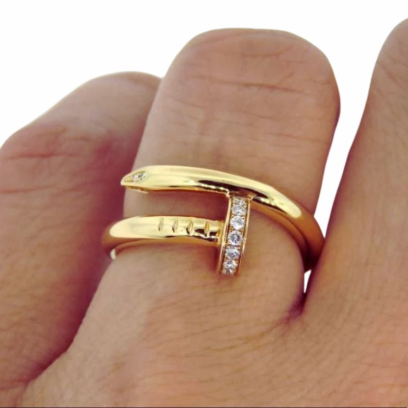 Crystal Zircon Screw Rings for Girl - Elegant and Shiny Jewelry Accessory