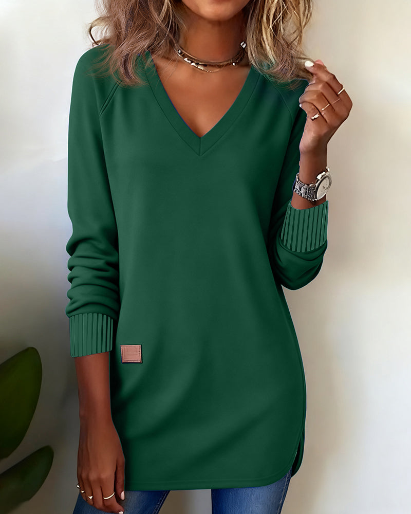 Hoodie with V-Neck and Trendy Style