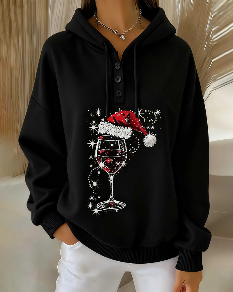 Long-sleeved Hoodie with Glass Motif
