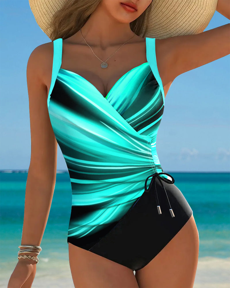 Endless Contrast Laced Swimsuit