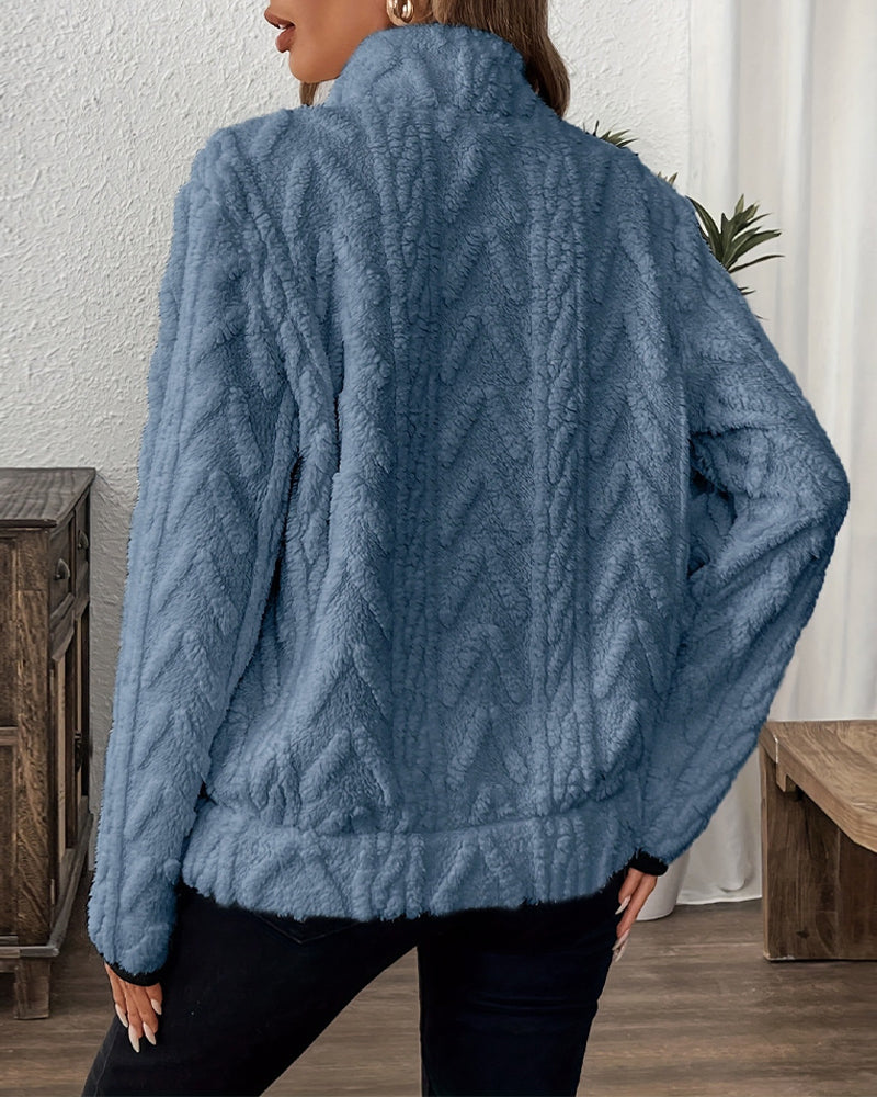 Reversible Sweatshirt with Pocket Button Loose