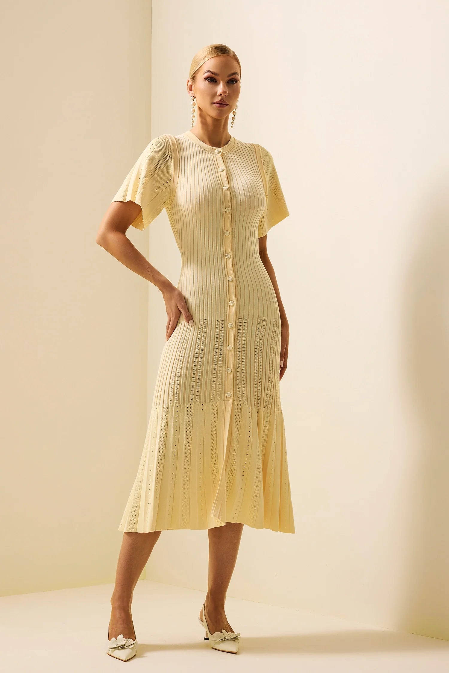 Olivia Openwork Knit Dress