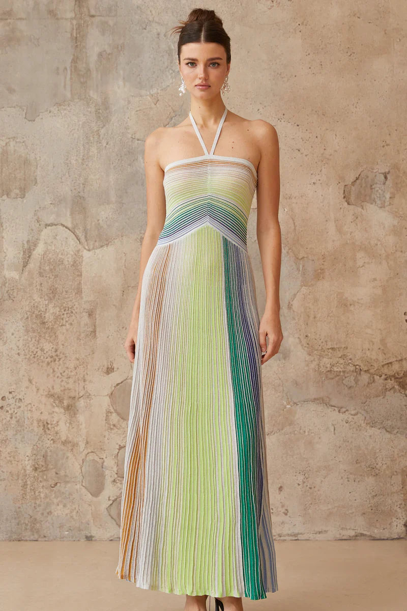 Liana Metallic Stripe Dress