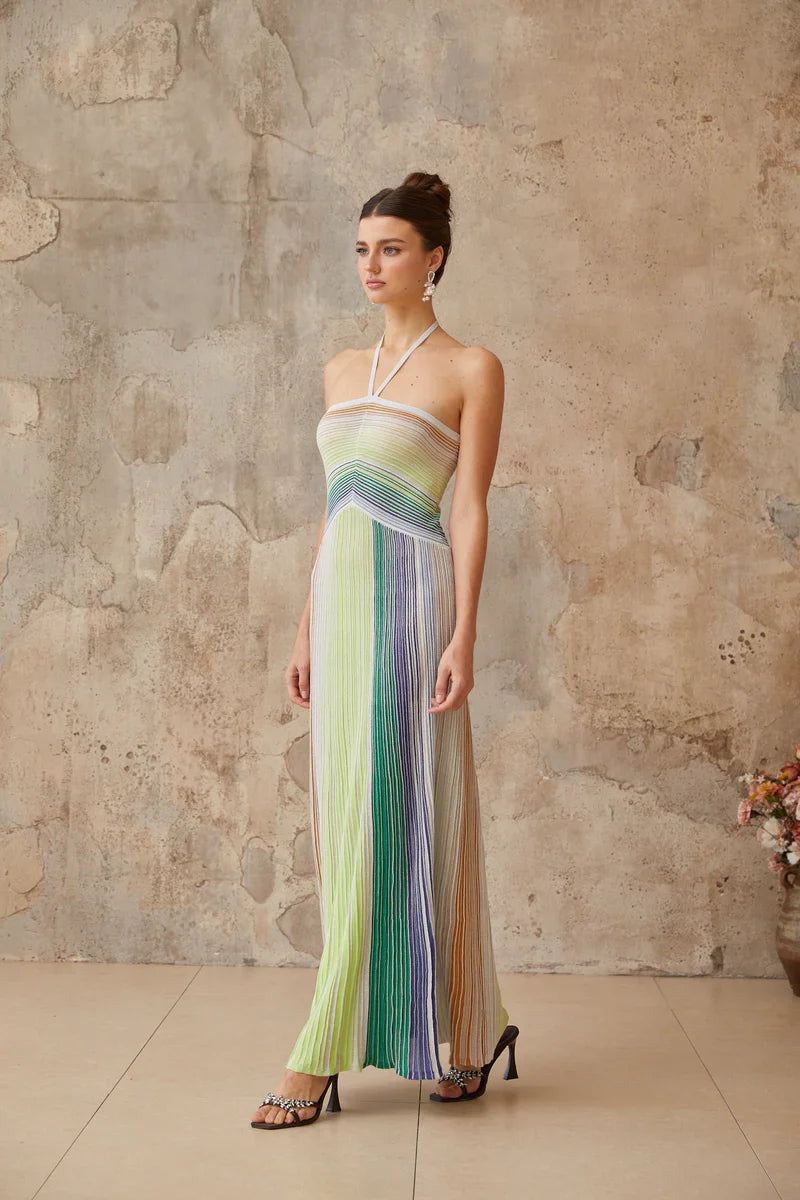 Liana Metallic Stripe Dress