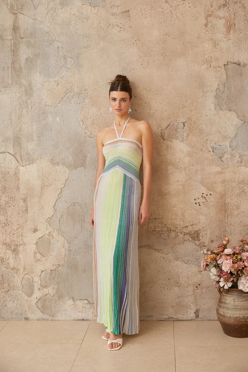 Liana Metallic Stripe Dress