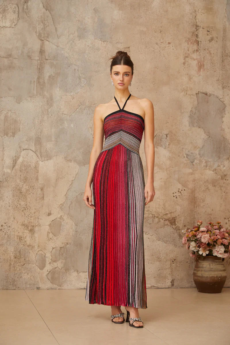 Liana Metallic Stripe Dress