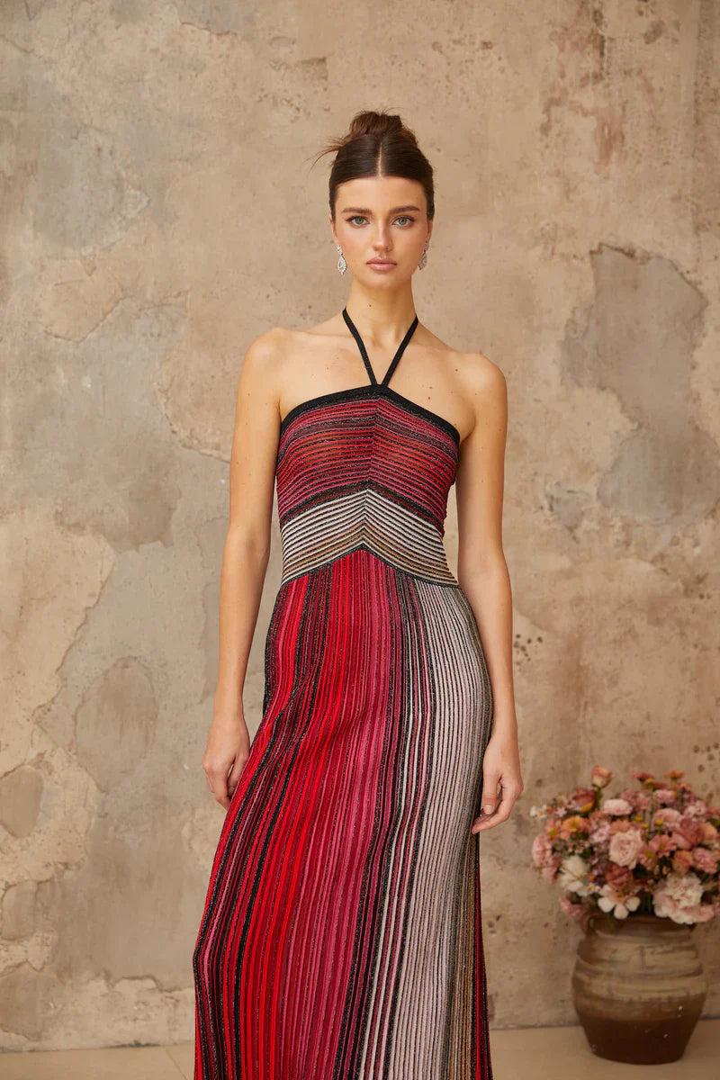 Liana Metallic Stripe Dress