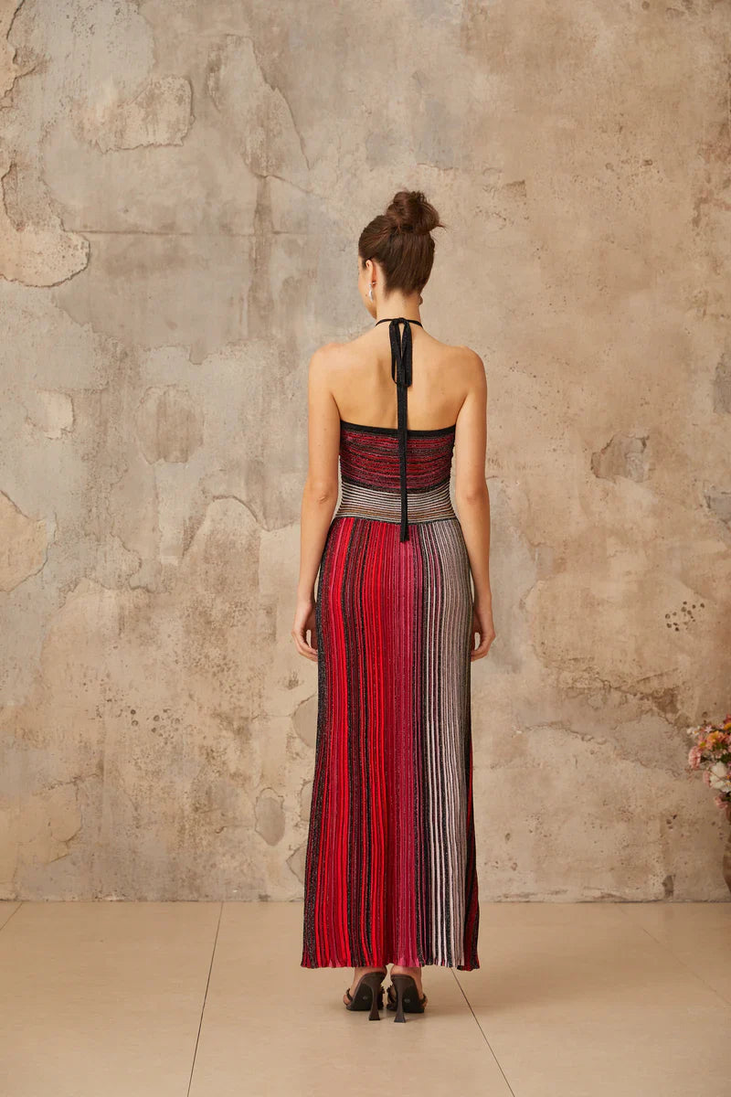Liana Metallic Stripe Dress