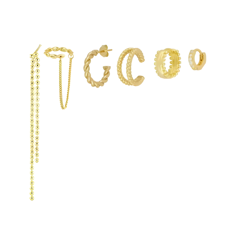 Elegant Gold-Plated Earrings and Pendant Set - Bibi