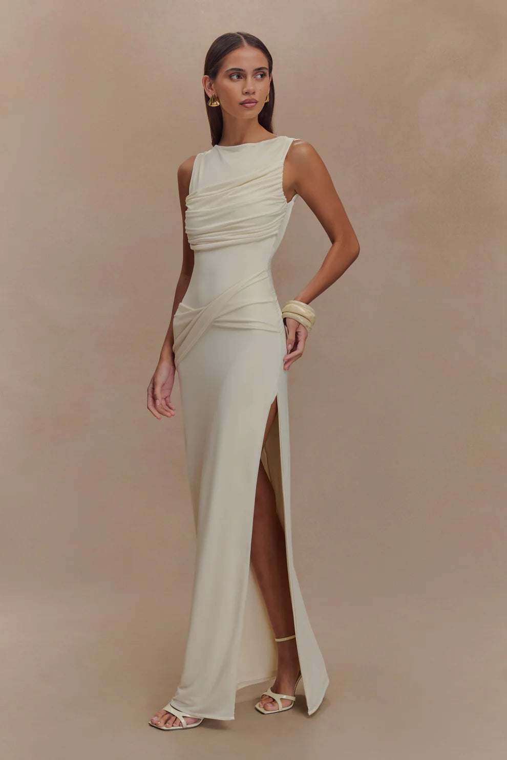 Anastacia Slinky Drape Maxi Dress