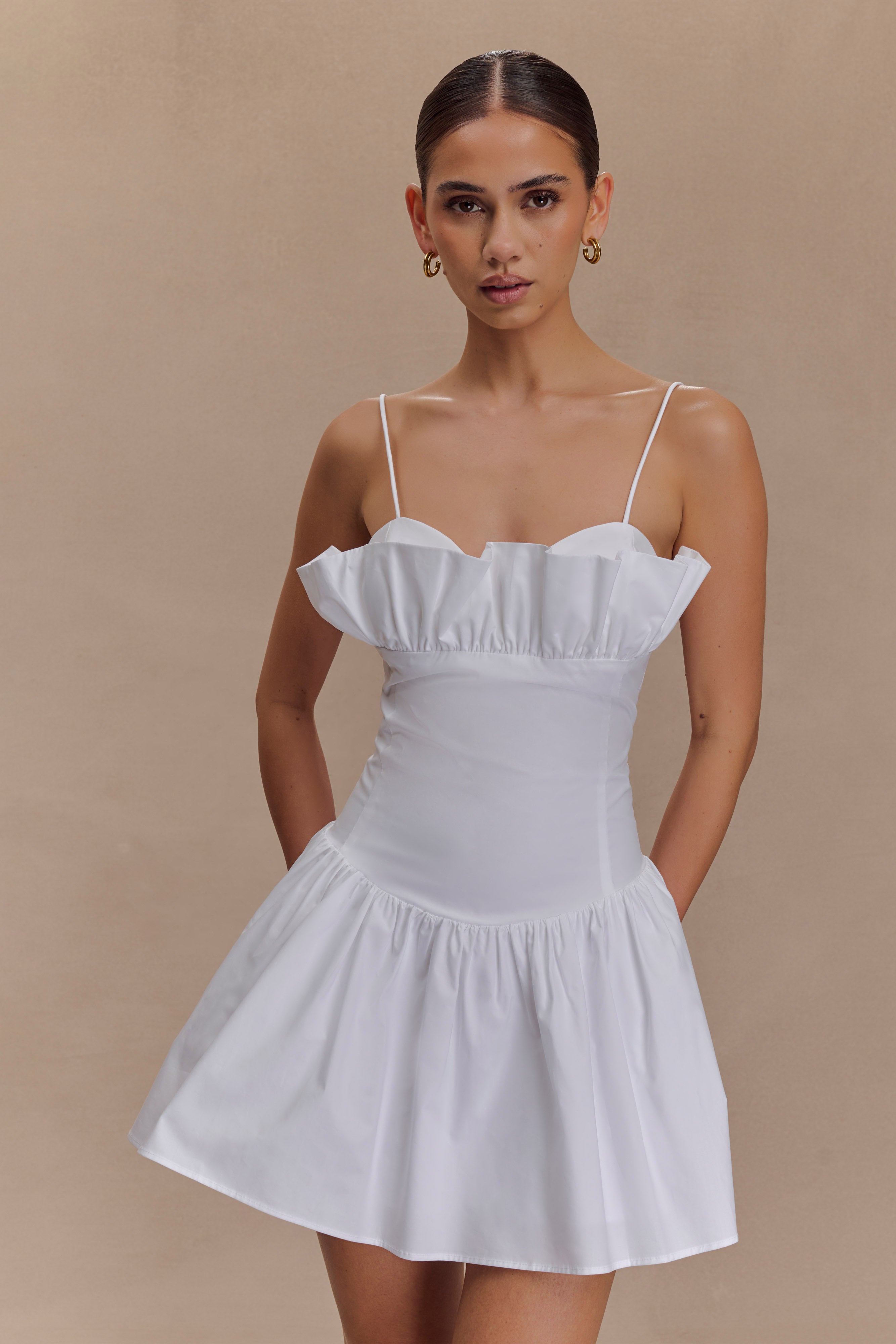 Jasmine Cotton Frill Mini Dress