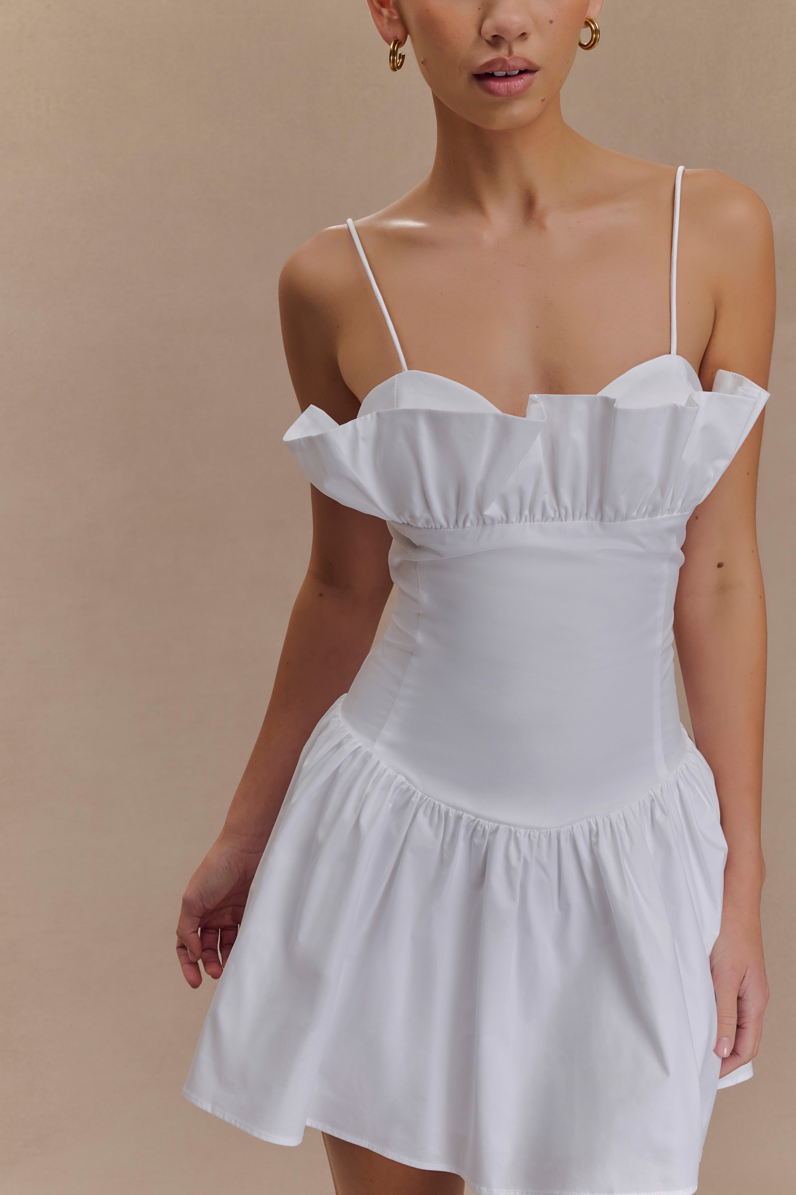 Jasmine Cotton Frill Mini Dress