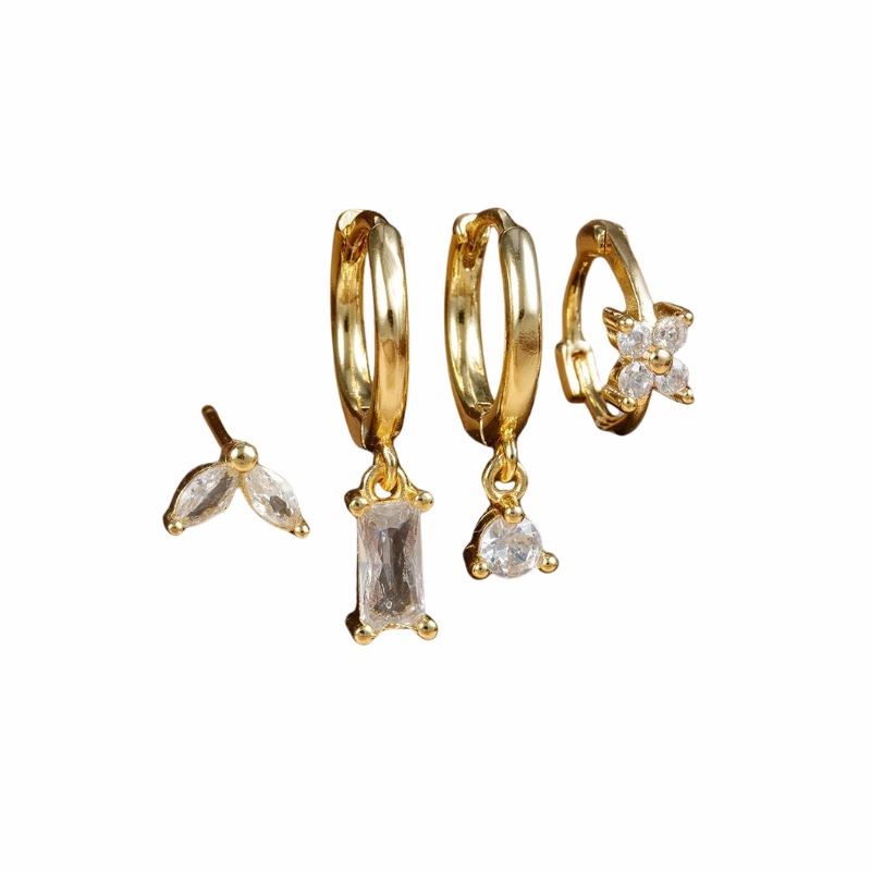 Elegant Flower Square Earring Set for Women - Vero