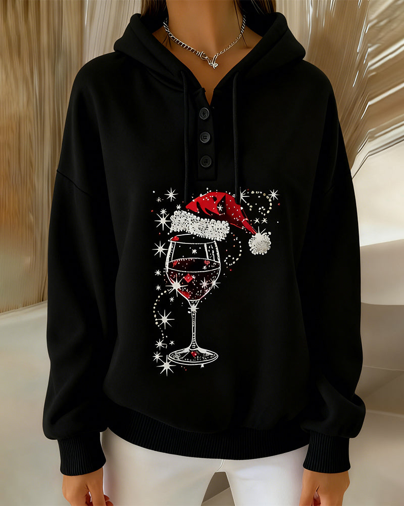 Long-sleeved Hoodie with Glass Motif