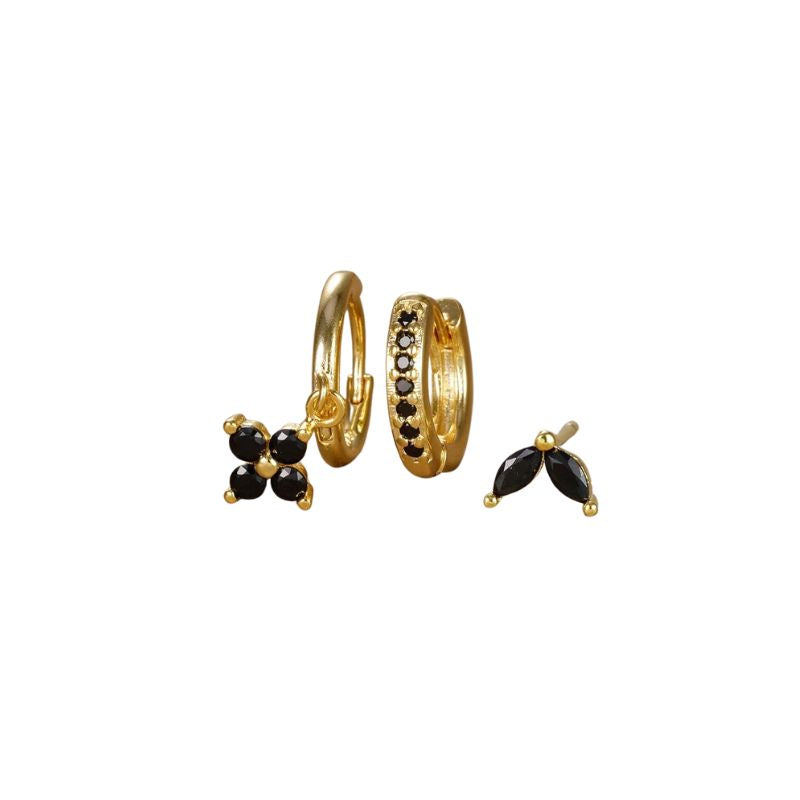 Elegant Flower Earring Set in Stainless Steel - Monri