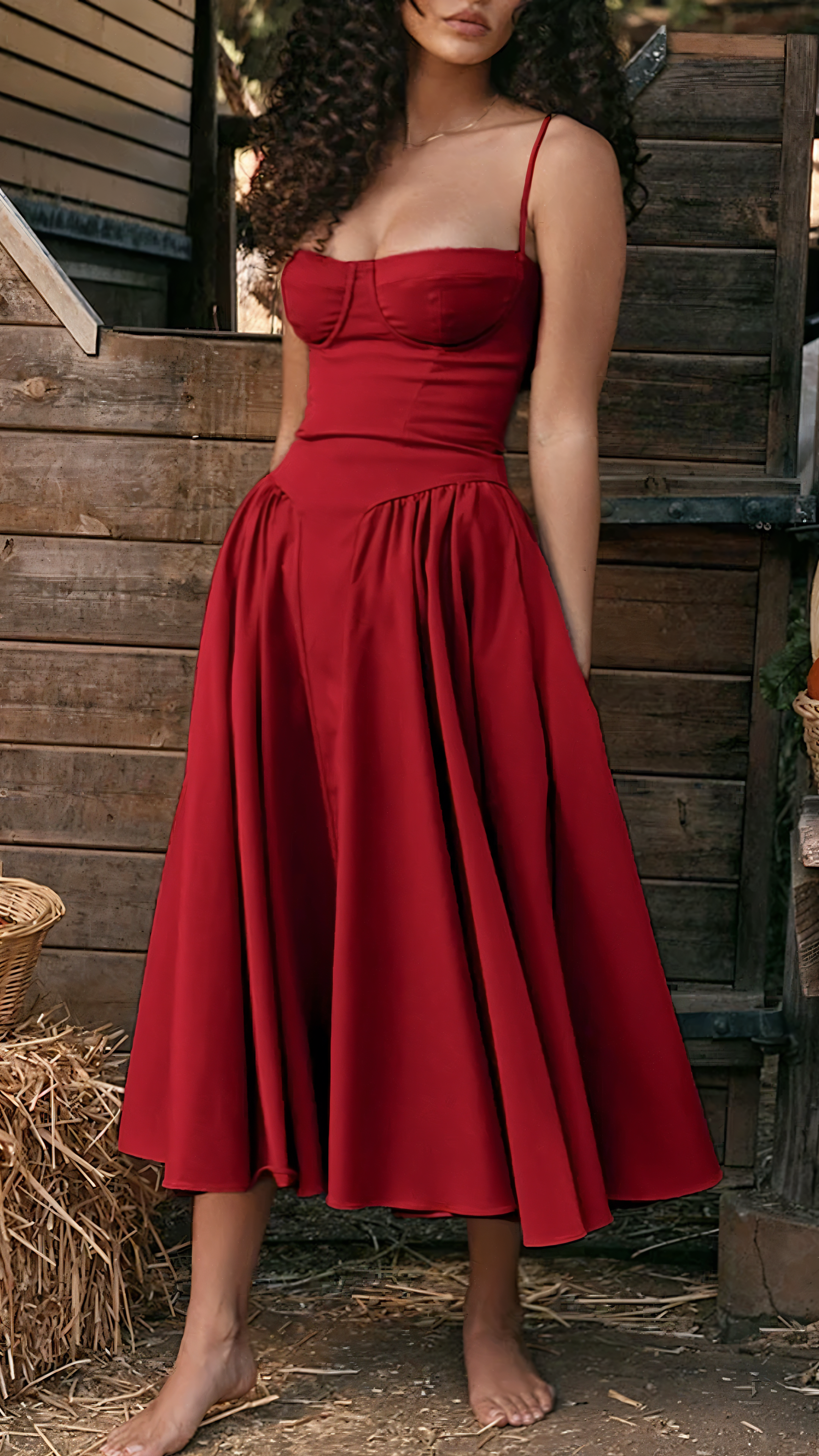 Violet French Dress with Suspenders in Hof Style