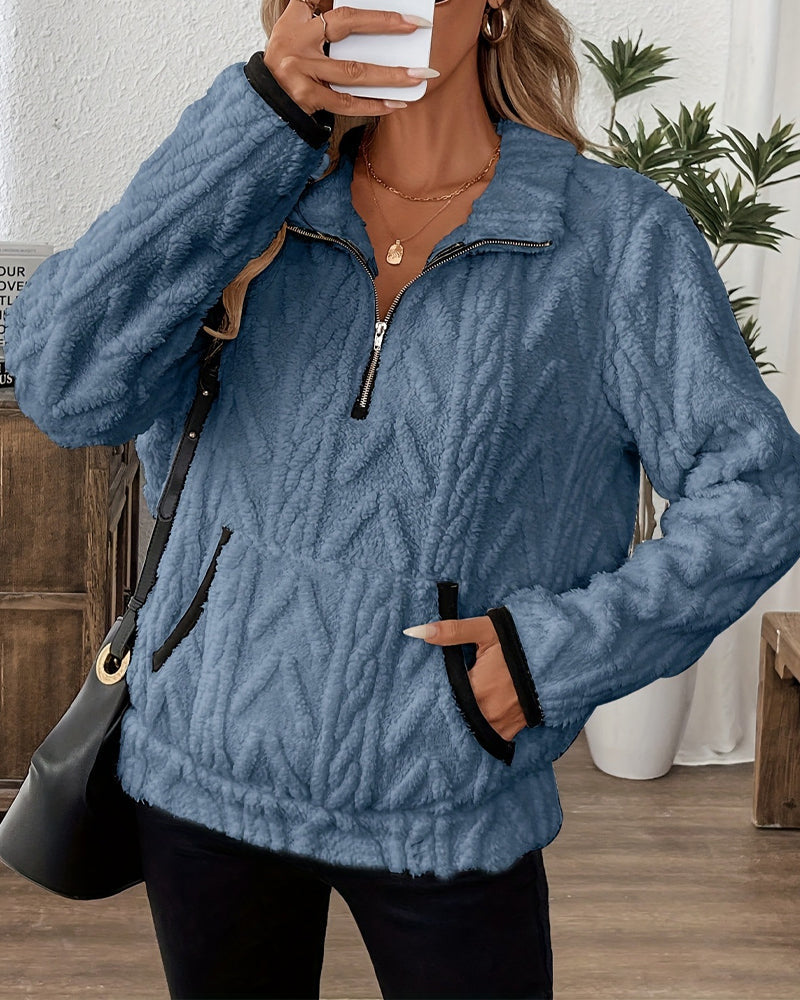 Reversible Sweatshirt with Pocket Button Loose