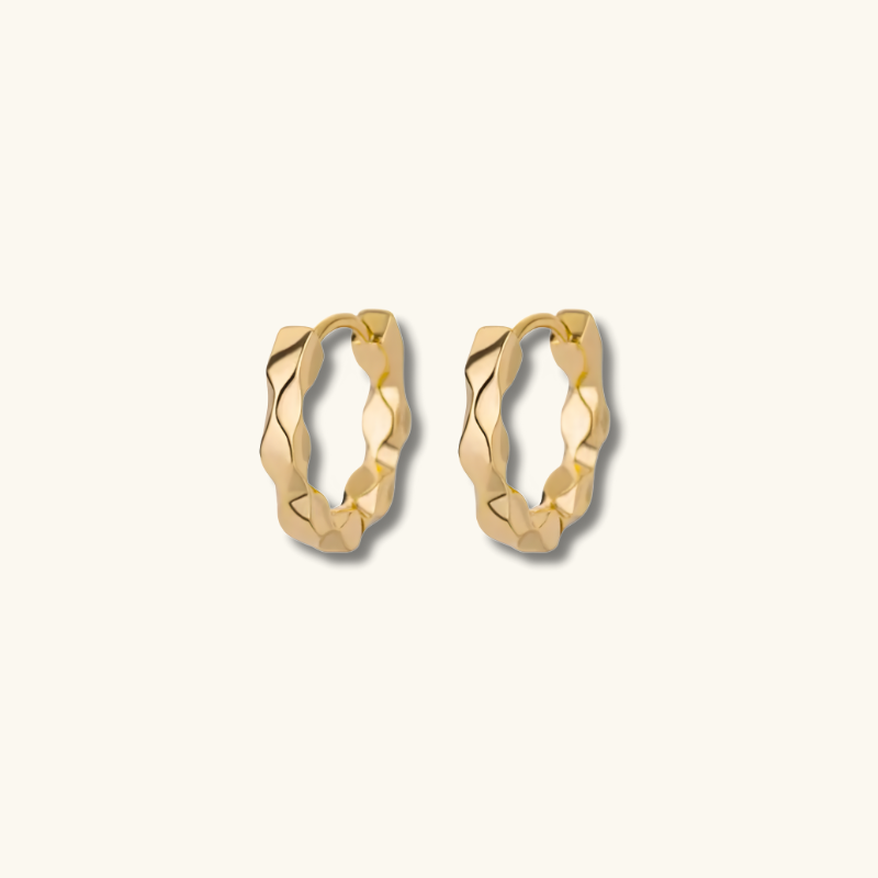 Geometric Golden Hoop Earrings - Mary