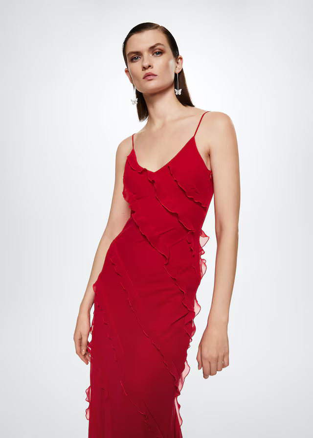 Madelyn Chiffon Ruffle Maxi Dress