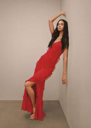 Madelyn Chiffon Ruffle Maxi Dress