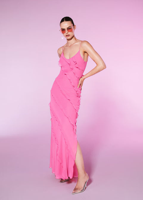 Madelyn Chiffon Ruffle Maxi Dress