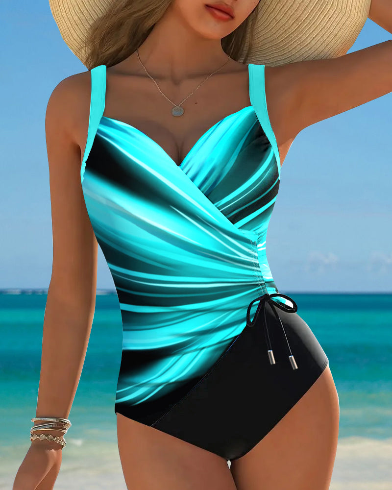 Endless Contrast Laced Swimsuit
