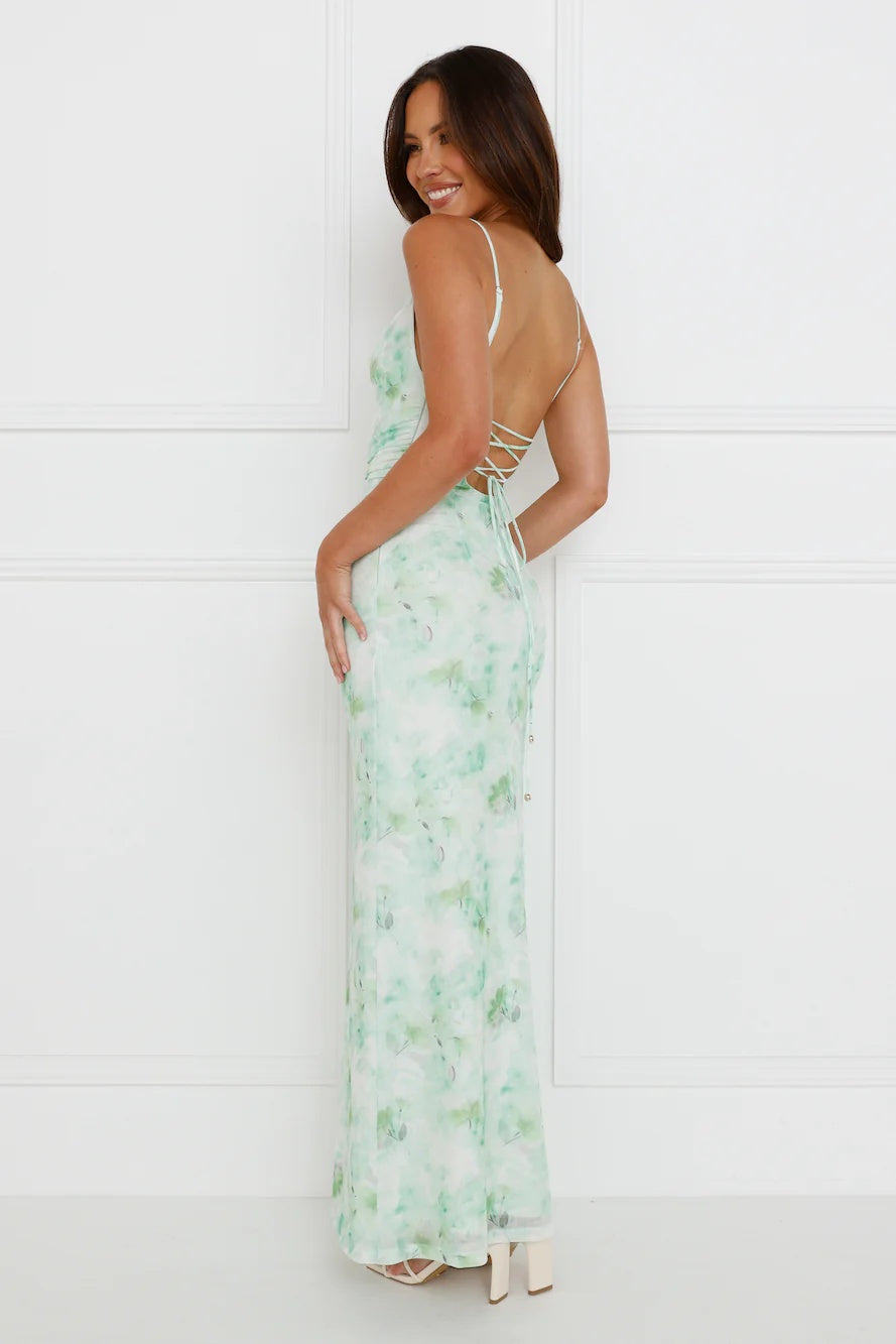Amara Floral Mesh Maxi Dress