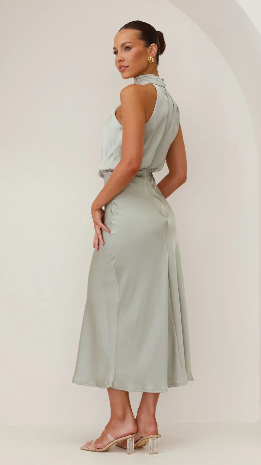 Amara Satin Couture Maxi Dress